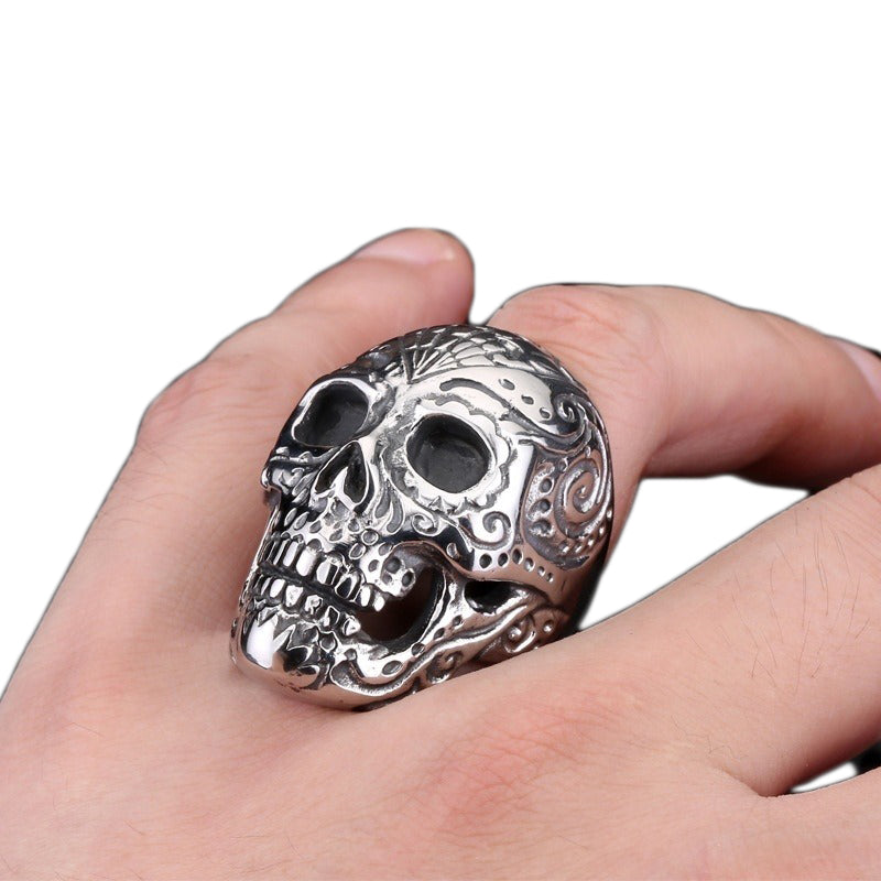 Cool 316L Stainless Steel Skull Ring Vintage Punk Biker Jewelry / Gothic rings - HARD'N'HEAVY