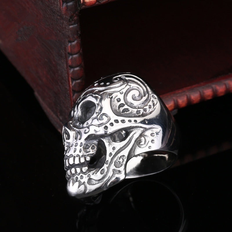 Cool 316L Stainless Steel Skull Ring Vintage Punk Biker Jewelry / Gothic rings - HARD'N'HEAVY