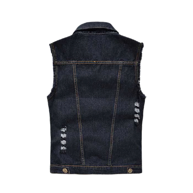 Cool Denim Vest wor Men / Sleeveless Jean Jacket / Rock Aesthetic Clothes - HARD'N'HEAVY