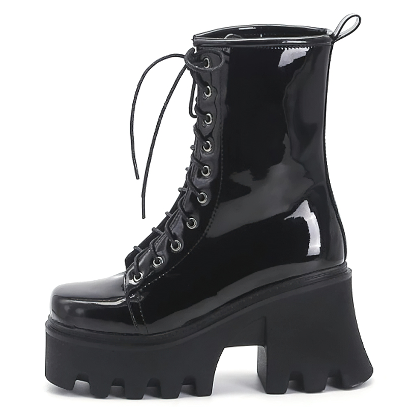 Cool Street Gothic Boots Of Lace Up For Women / Casual Footwear Of Platform And Thick Heel - HARD'N'HEAVY