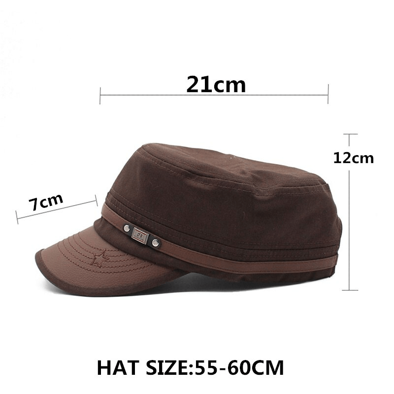 Brown adjustable military-style hat for men and women, perfect summer fashion accessory.