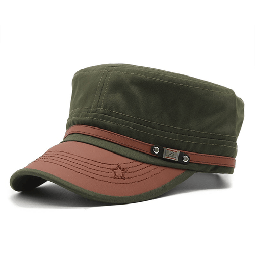 Sombreros militares de algodón para hombres y mujeres / Gorras militares ajustables con parte superior plana / Sombreros para el sol de moda