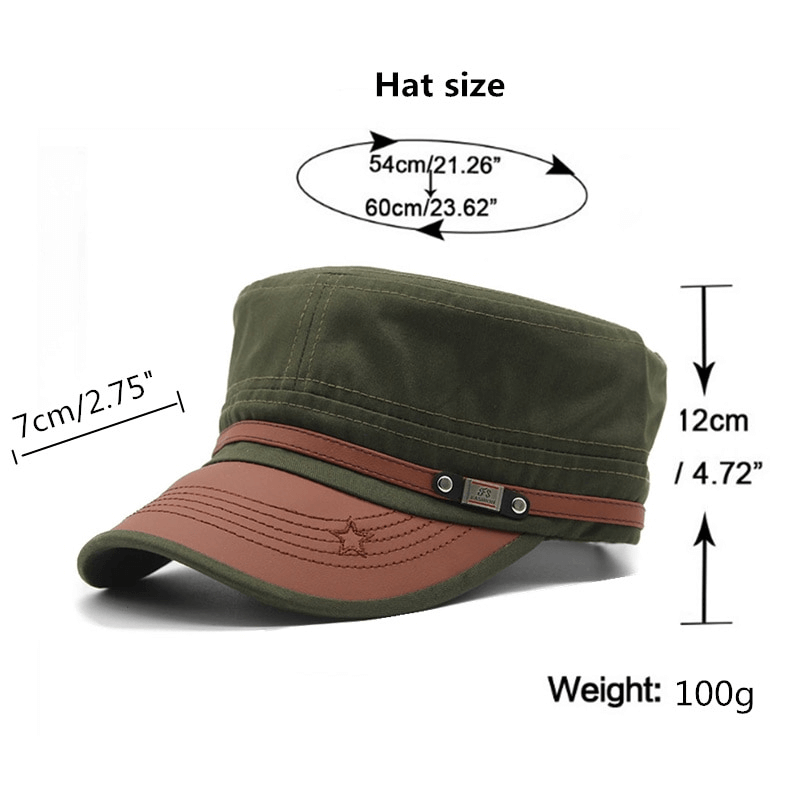 Cotton Military Hats for Men and Women / Adjustable Flat top Army Caps / Fashion Sun Hats - HARD'N'HEAVY