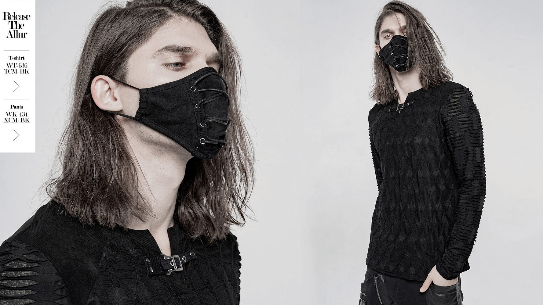 Cotton Punk Mask with Adjustable Strapping and Mesh Lining
