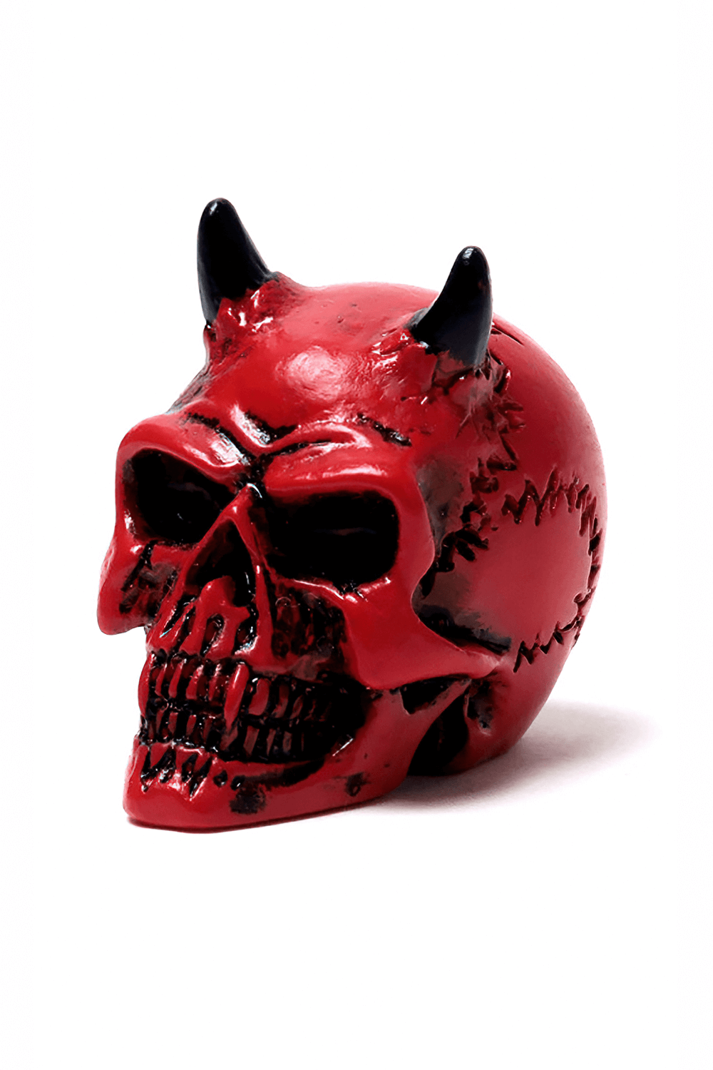 Crimson Demon Skull miniature figure with horns, symbolizing Vermiculus, the Archduke of Chaos.