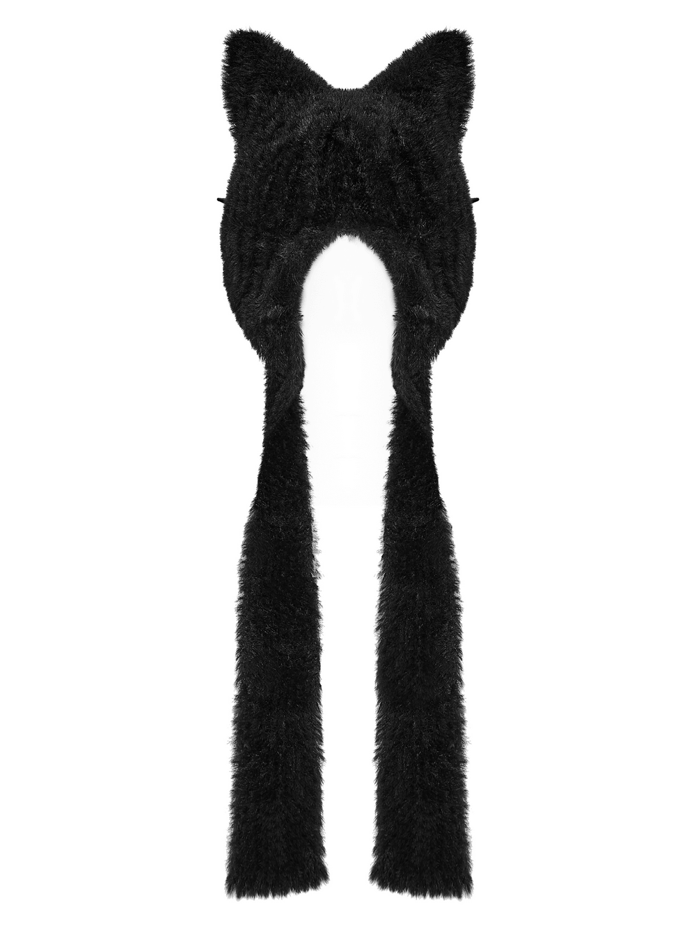 Cyberpunk Cat Ear Faux Fur Hat with Rivet Details