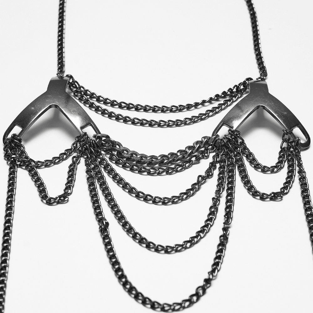 Cyberpunk-Kettengeschirr und Quasten-Körperschmuck