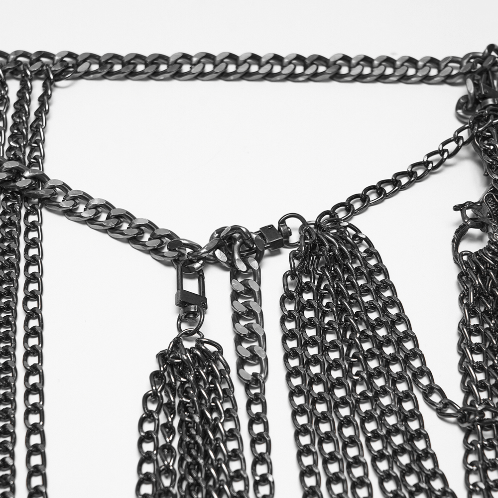 Cyberpunk-Kettengeschirr und Quasten-Körperschmuck