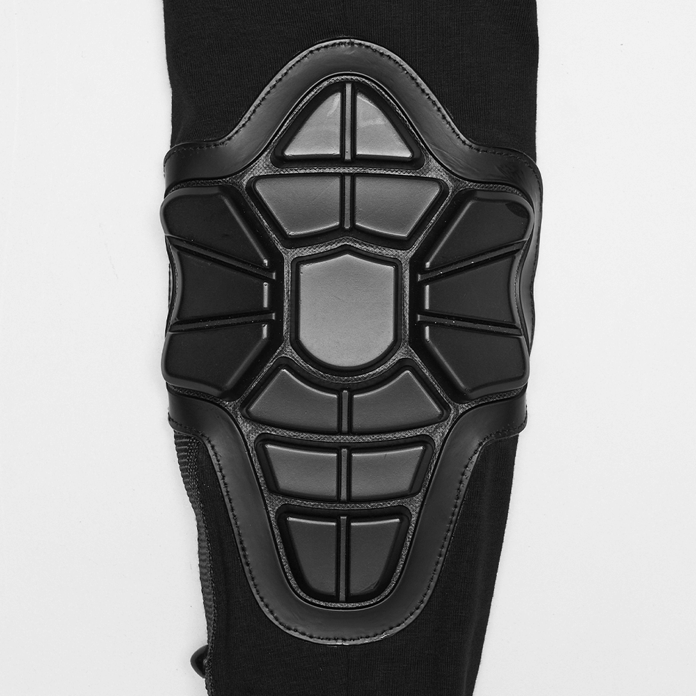 Close-up of armor-style padding on Cyberpunk Fingerless Gloves with Shock-Absorbing Armor for enhanced protection.