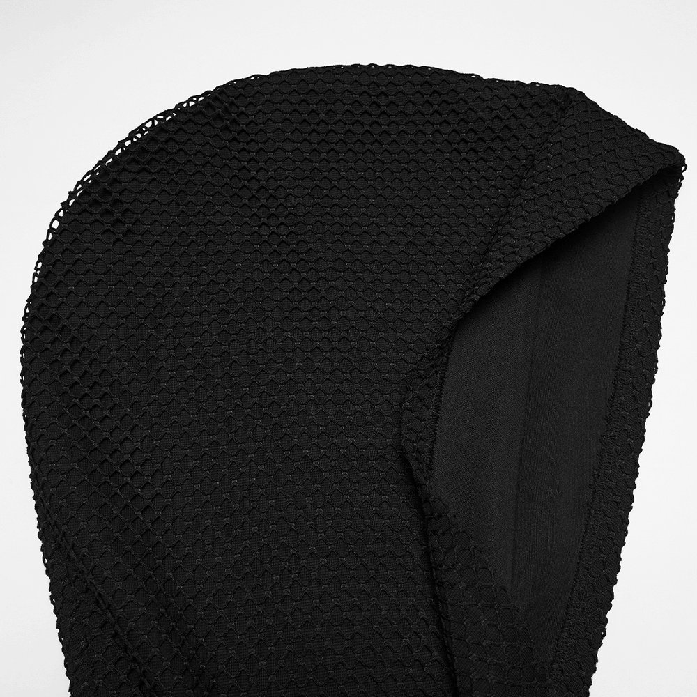 Cyberpunk Hoodie with Dual Hood and Metal Details