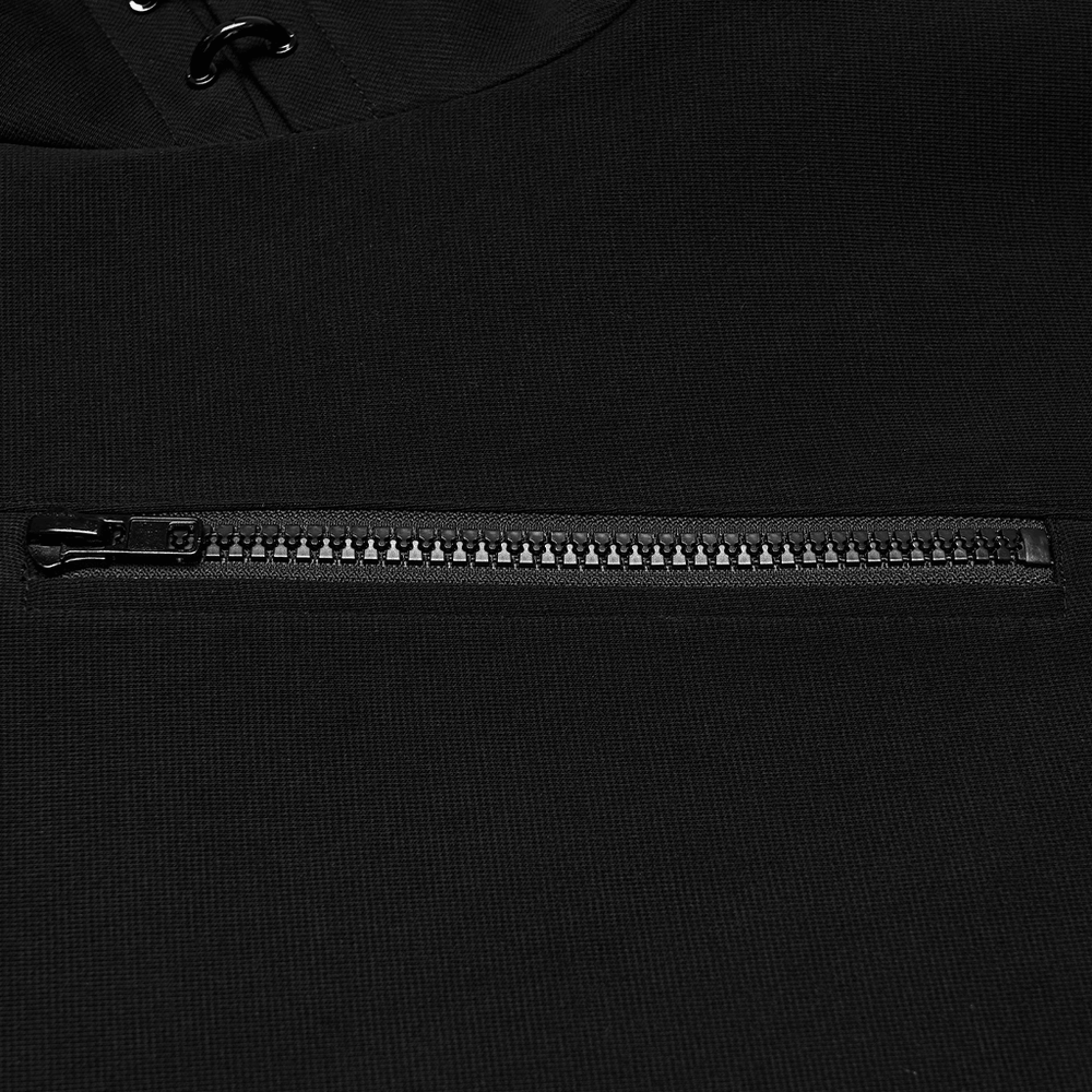Cyberpunk Hoodie with Dual Hood and Metal Details