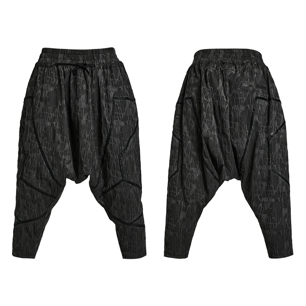 Cyberpunk Men's Snake Texture Cropped Trousers