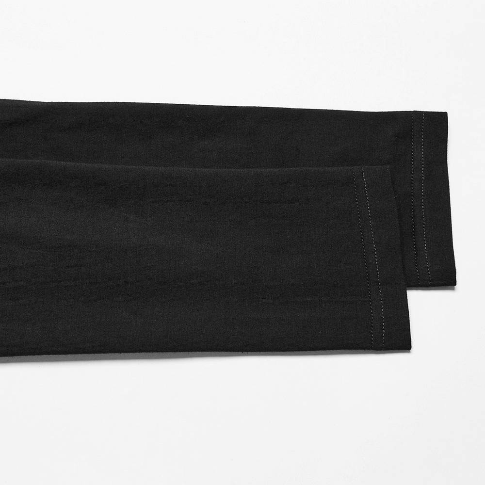 Close-up of black sweatshirt sleeves showcasing soft texture and neat stitching details.