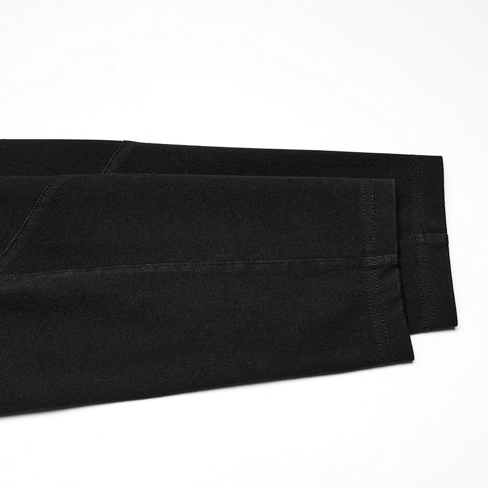 Cyberpunk Top with Structured Panels and Shoulder Detail close-up of black tactical long sleeve top sleeves