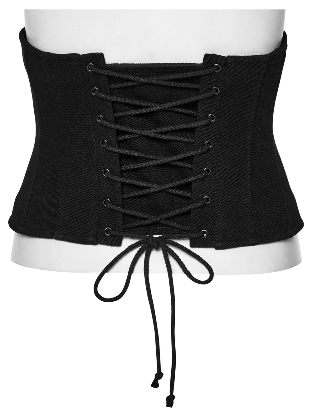 Cyberpunk Waist Corset with Green Armor Design featuring lace-up back and structure detailing.