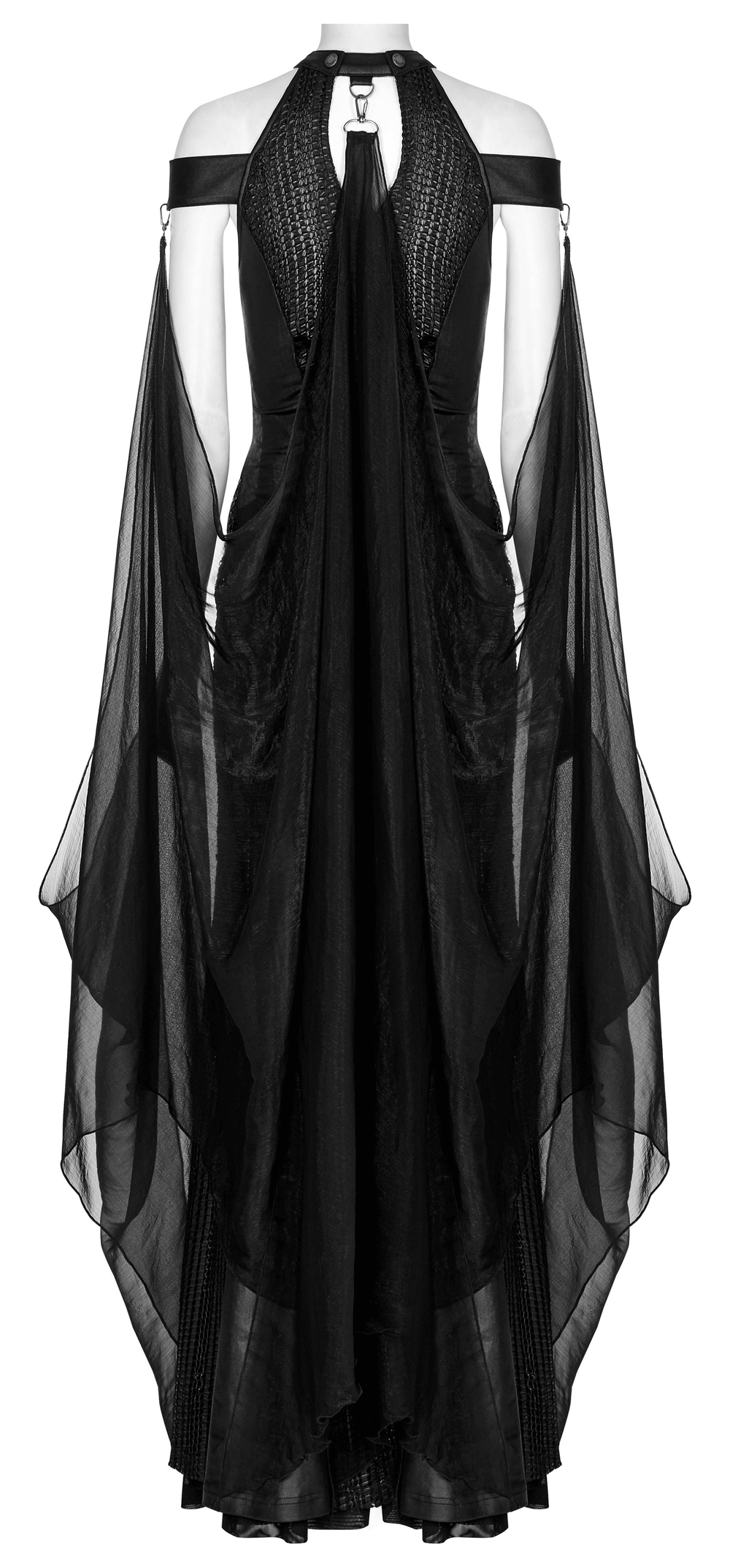 Dark Enchantress Mesh Halter Gown with Cloak