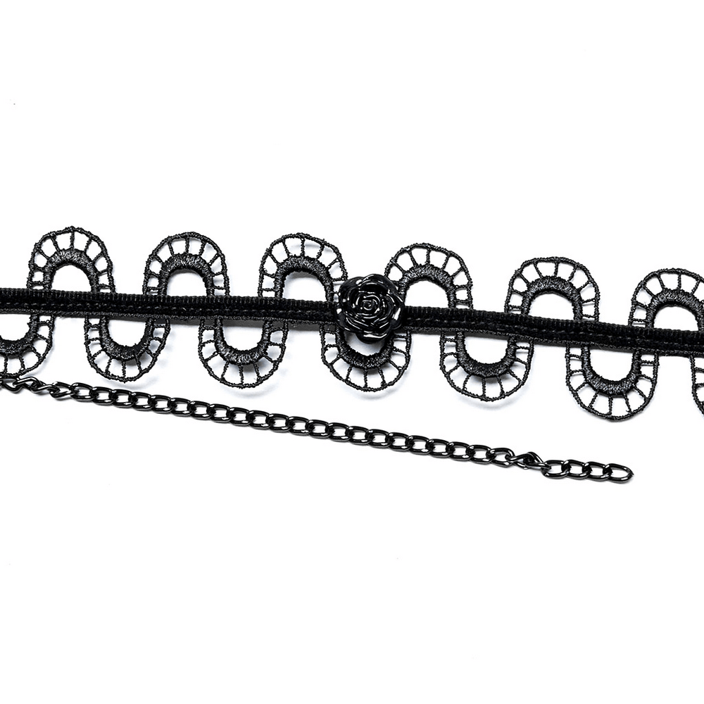 Dark Floral Snake Lace Choker Necklace for Gothic Style - HARD'N'HEAVY