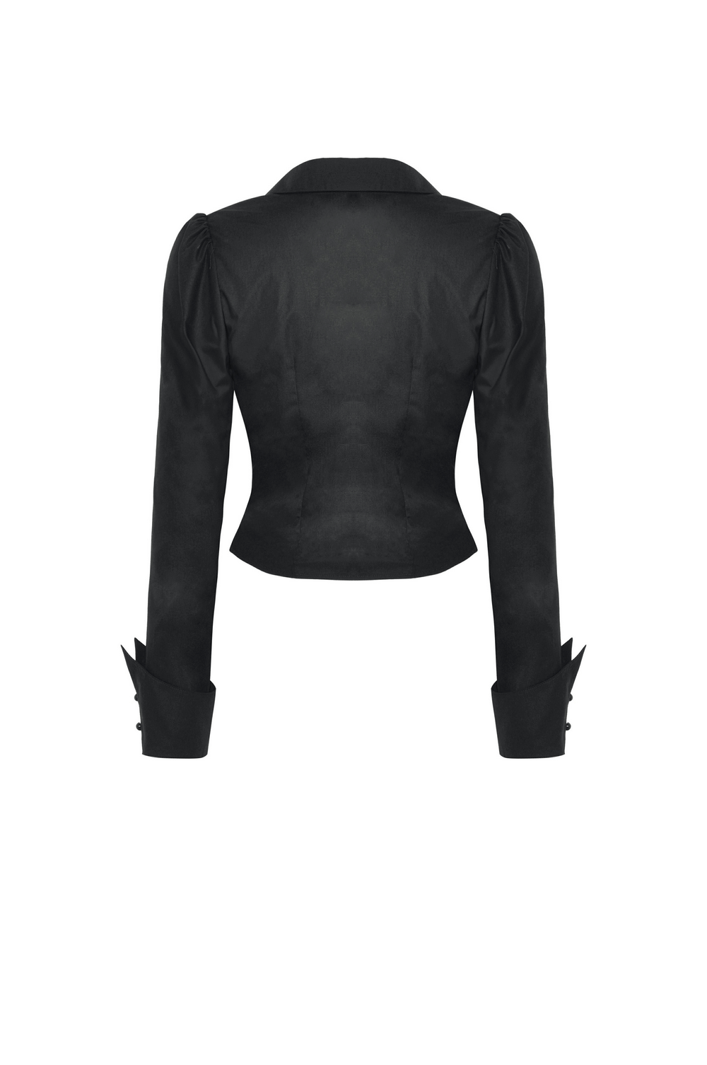 Dark Gothic Buttons Ruffle Blouse With Long Sleeves