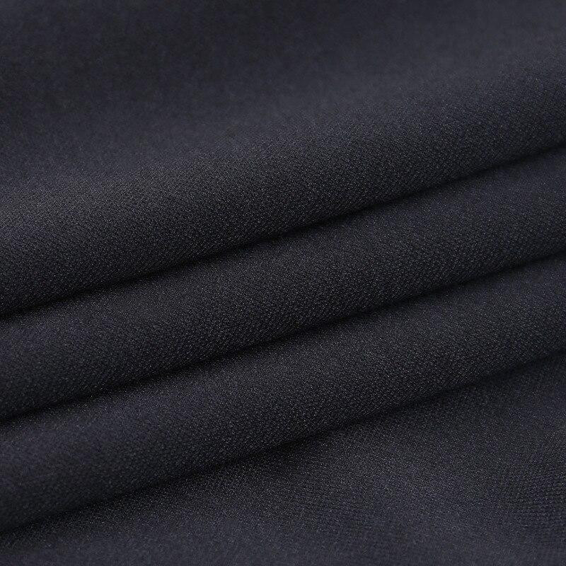 Close-up of black fabric texture for a gothic style dress, showcasing quality cotton and spandex mix.