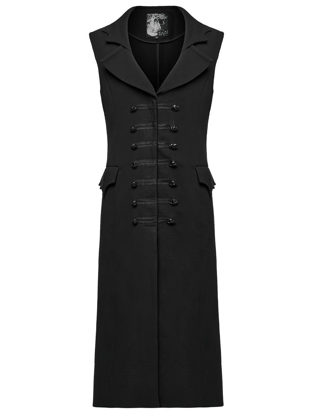 Dark Night Vampire Gentleman Vest with creative bat collar and intricate woven straps, perfect for Gothic style.
