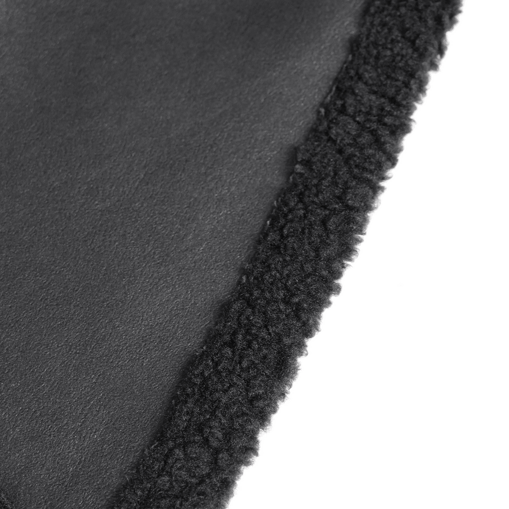 Dark Punk Overcoat with Spiked Shoulders and Pointed Hem, shaggy trim and textured black gothic collar detail