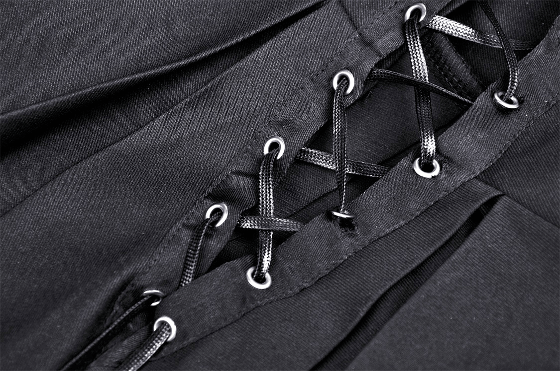 Dark Punk Suspender Skirt with Buckle Detailing