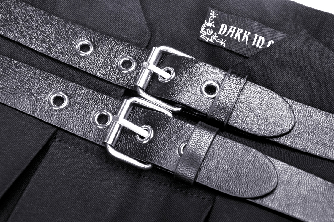 Dark Punk Suspender Skirt with Buckle Detailing