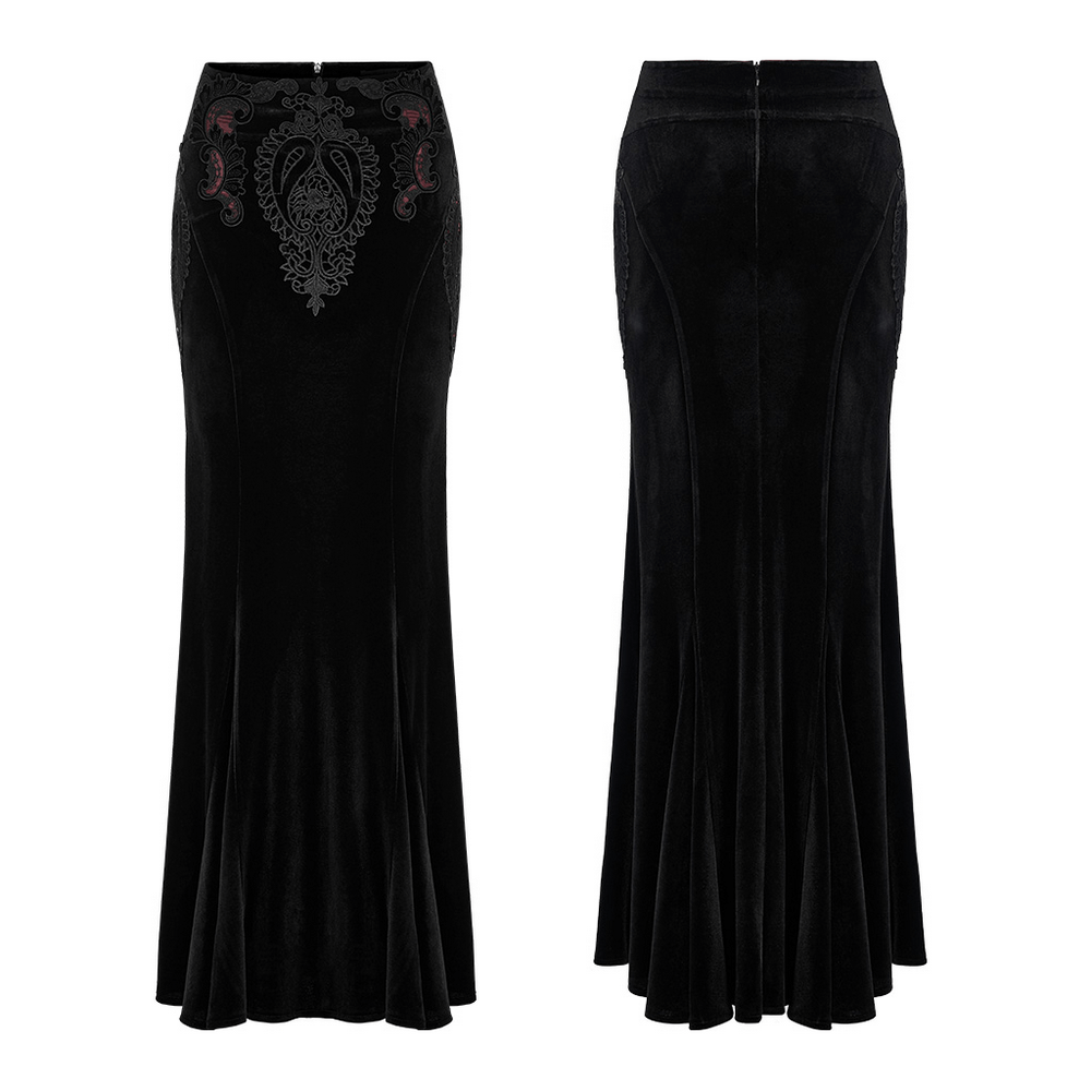 Dark Romance Hollowed Out Lace Slim Fit Fishtail Skirt - HARD'N'HEAVY