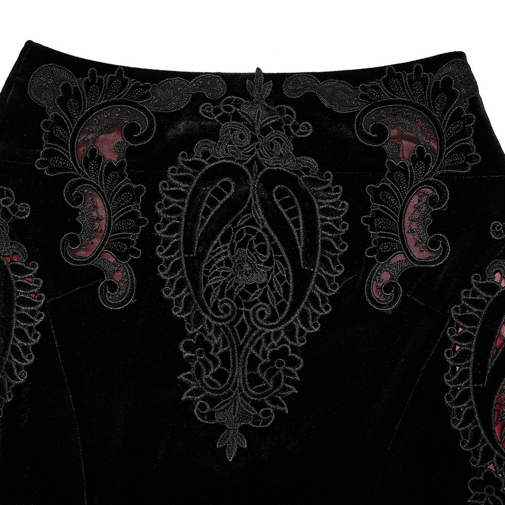 Dark Romance Hollowed Out Lace Slim Fit Fishtail Skirt - HARD'N'HEAVY