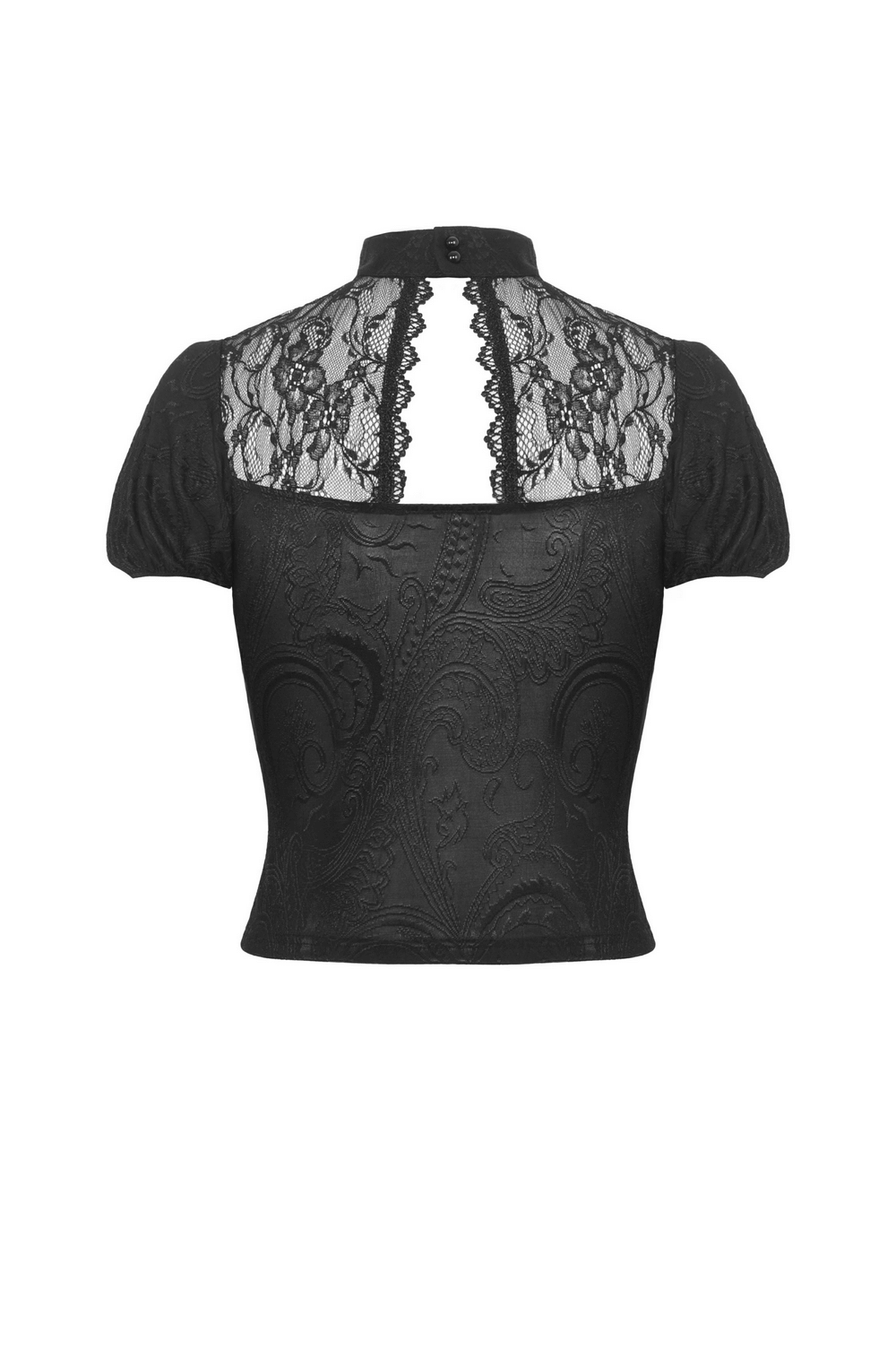 Dark Romantic Gothic Lace Top With Short Sleeves