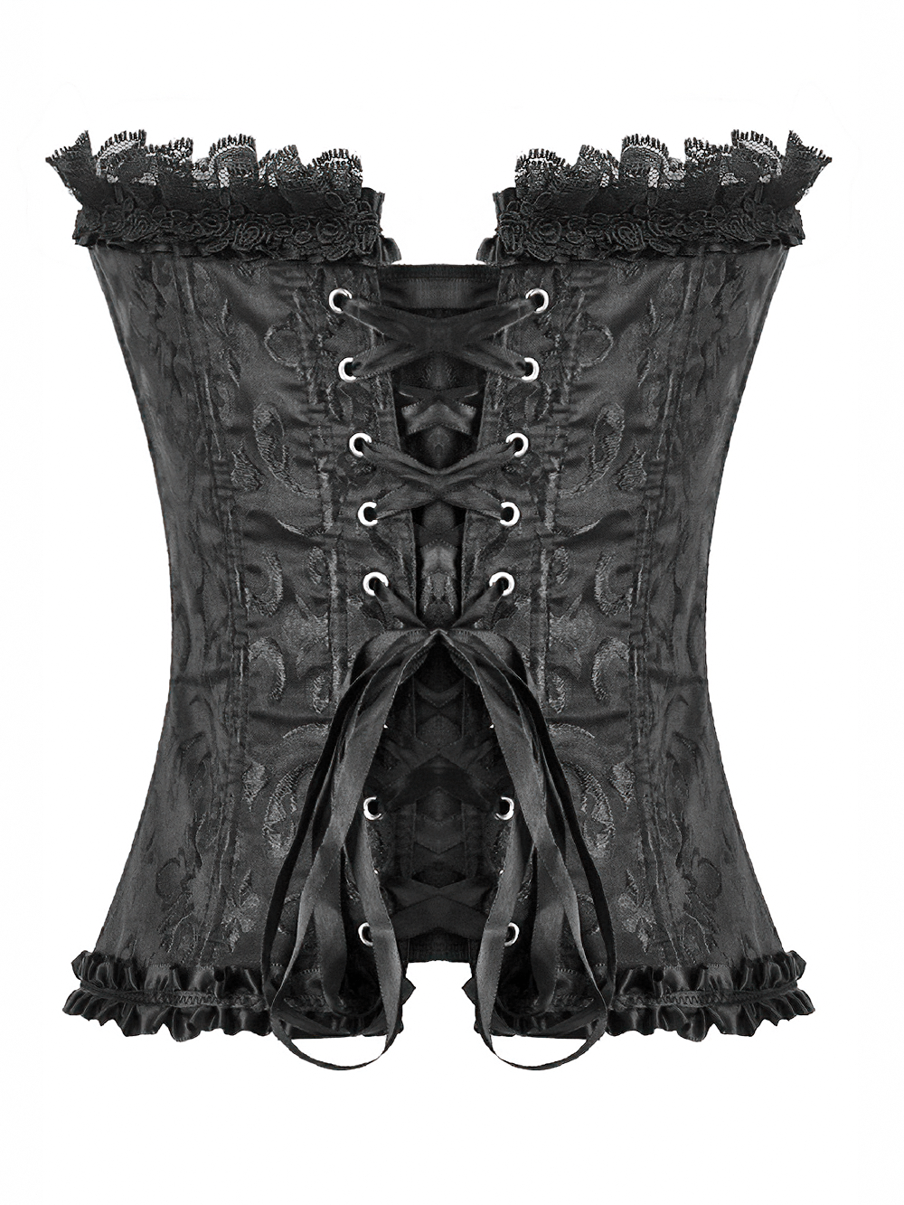 Delicate Overbust Corset with Floral Brocade Detailing