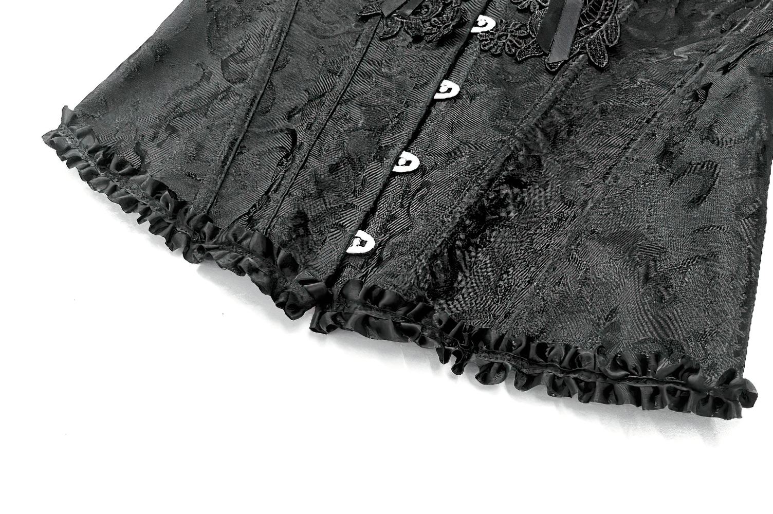 Delicate Overbust Corset with Floral Brocade Detailing