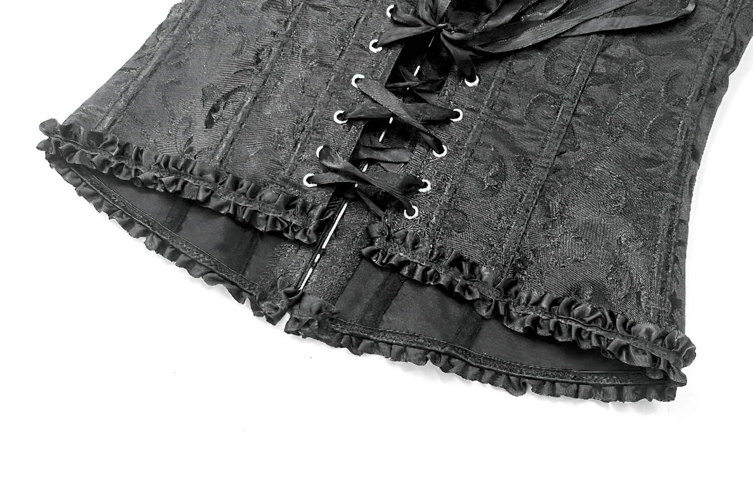 Delicate Overbust Corset with Floral Brocade Detailing