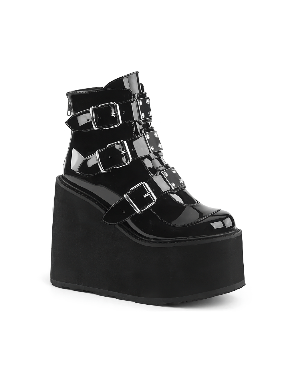 DEMONIA Ankle Boot with Triple Buckle and Chrome Plates