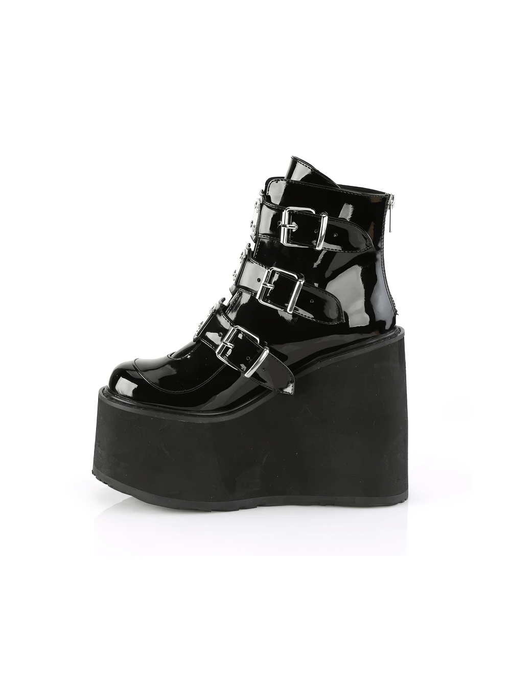 DEMONIA Ankle Boot with Triple Buckle and Chrome Plates