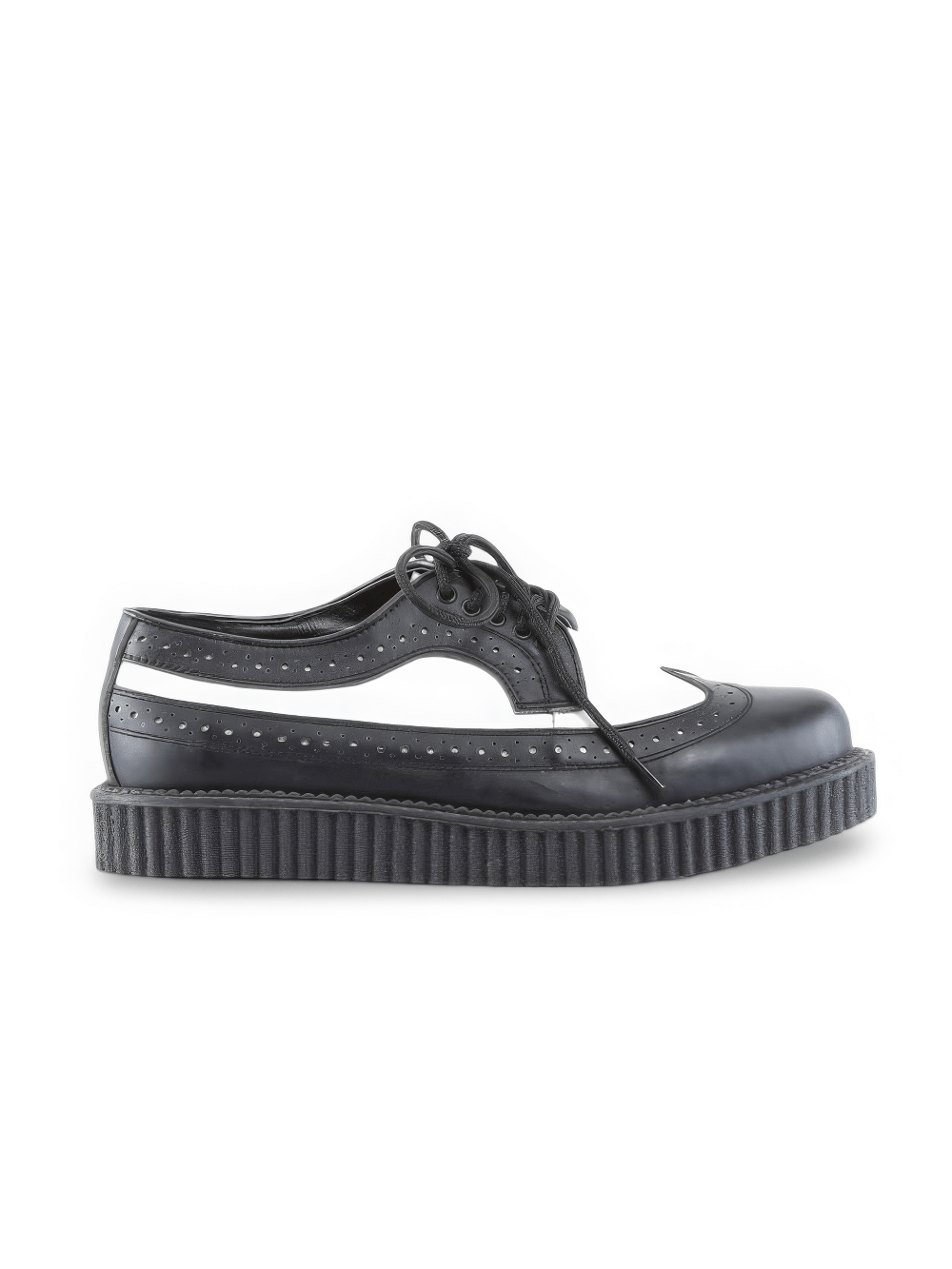 DEMONIA Black and White Rockabilly Punk Creepers