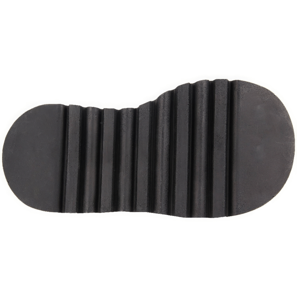 Sole of Demonia Black Cyber Goth Shoes, showcasing the unique tread pattern for enhanced grip and style.