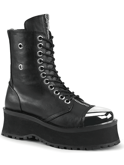 DEMONIA – bottes gothiques à plateforme et bout chromé, à lacets