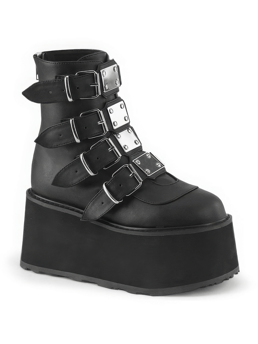 DEMONIA Chunky Platform Ankle Boots with Back Zip Closure