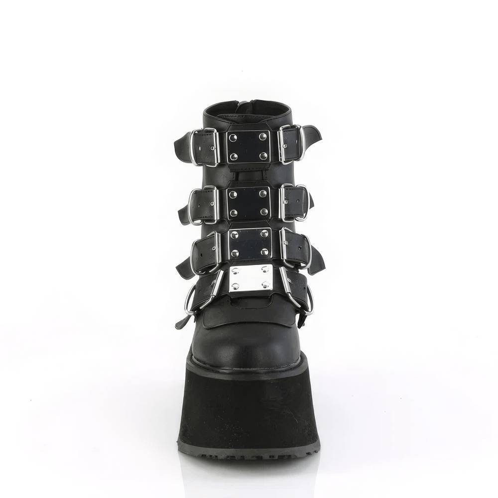 DEMONIA Chunky Platform Ankle Boots with Back Zip Closure