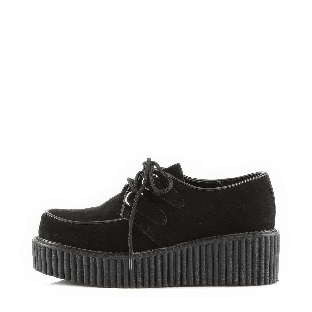 DEMONIA Classic Goth Suede Creepers with Lace-Up