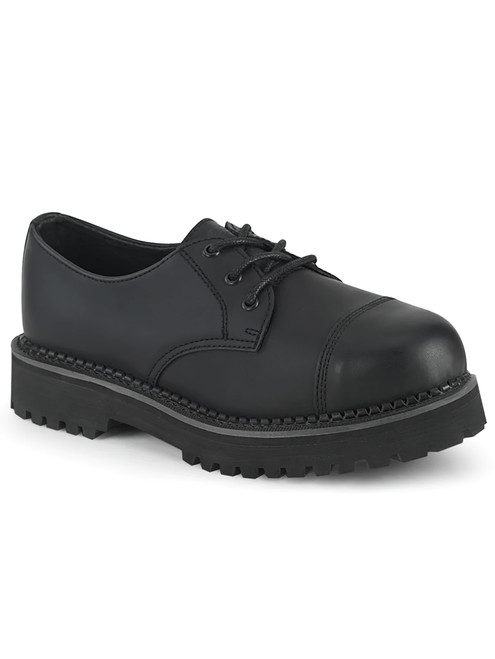 DEMONIA Classic Vegan Leather Steel Toe Derby Shoes