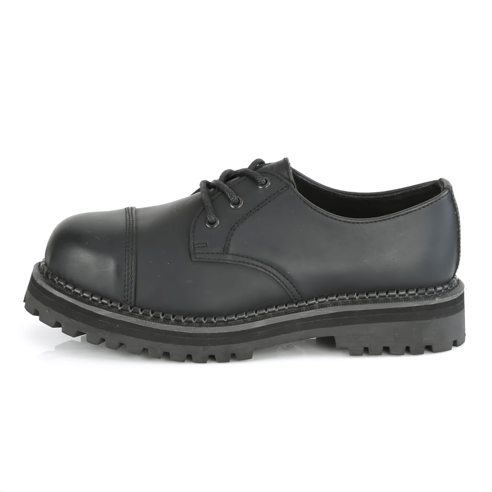 DEMONIA Classic Vegan Leather Steel Toe Derby Shoes