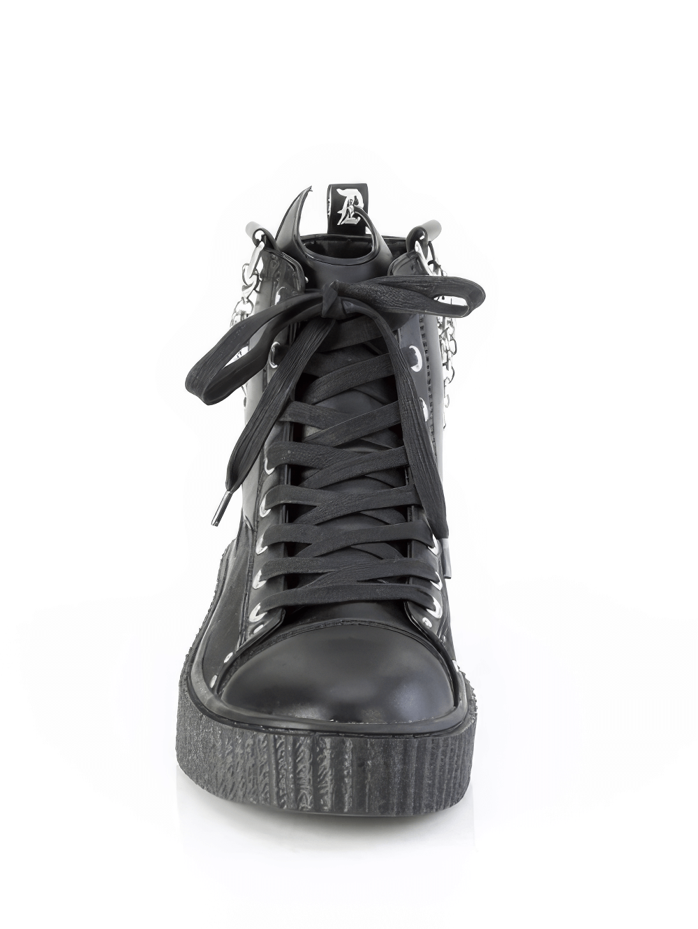 DEMONIA Gothic High-Top Sneakers with Bat Details