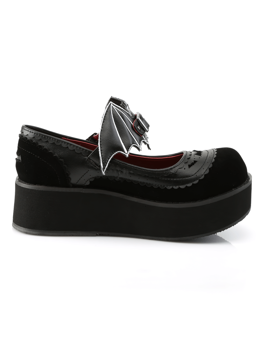 DEMONIA Gothic Mary Jane Platforms Shoes with Bat Detail