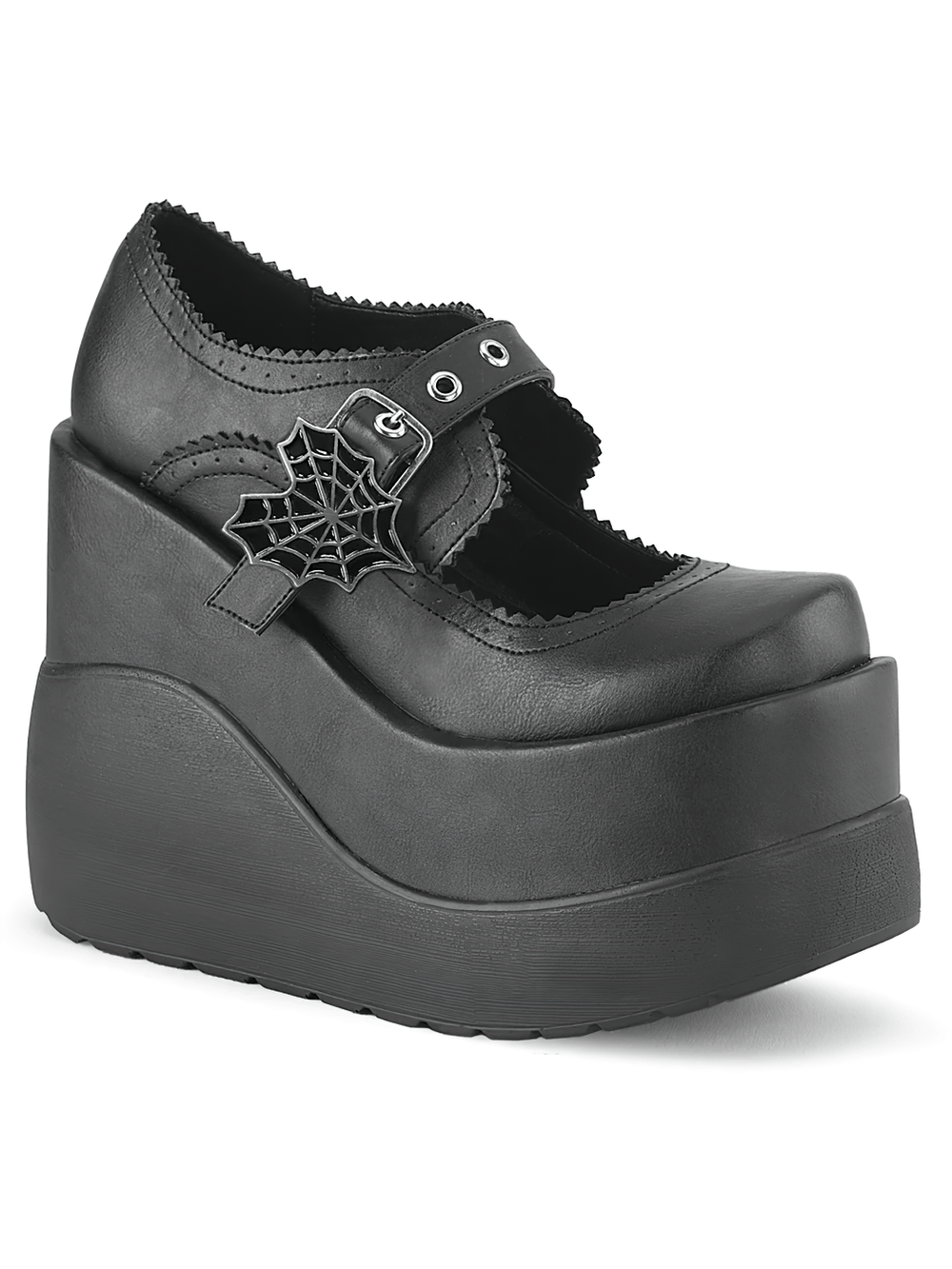 DEMONIA Gothic Platform Mary Jane Shoes with Spider Buckle