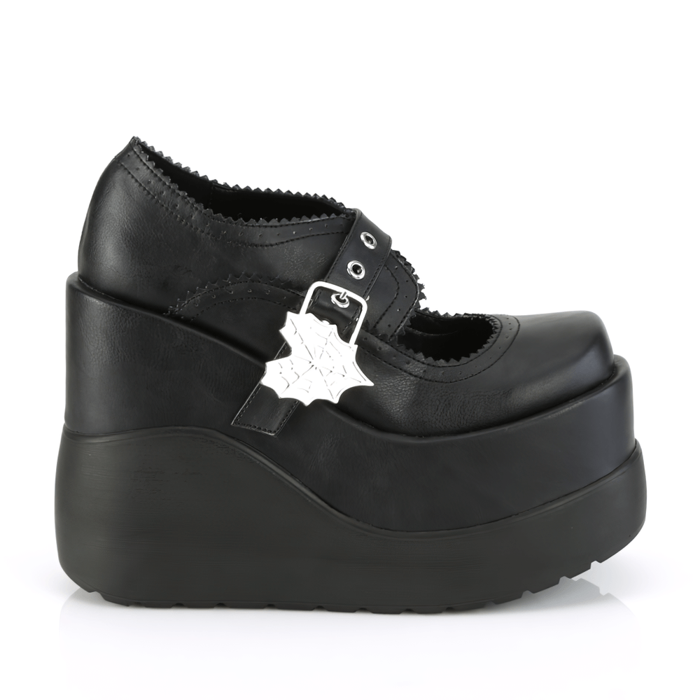 DEMONIA Gothic Platform Mary Jane Shoes with Spider Buckle