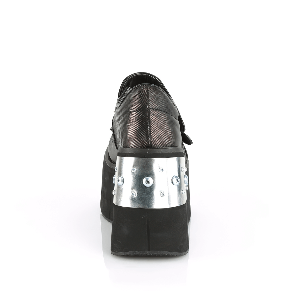 DEMONIA Metal Plated Platform Black-Pewter Lolita Shoes