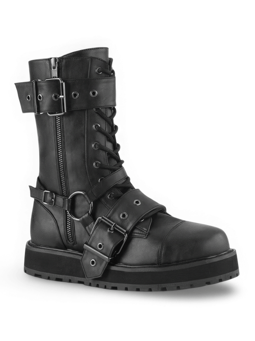 DEMONIA Bottines mi-mollet avec boucles et fermeture éclair en métal