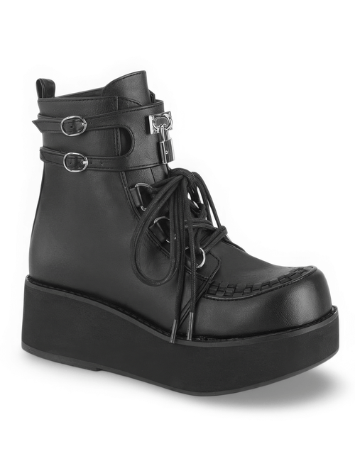 DEMONIA Bottines à lacets à plateforme avec breloque en métal